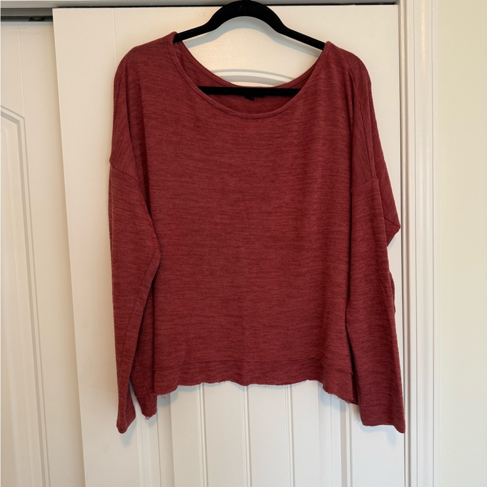 Women's Red Long Sleeve Top